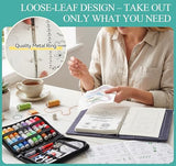 ilauke Upgraded Embroidery Stitch Book Loose-Leaf 7x8 inch, Embroidery Kit for Beginner Adults 106 Patterns, DIY Sewing Books Kit with Supplies & Tutorials, Easy to Practice