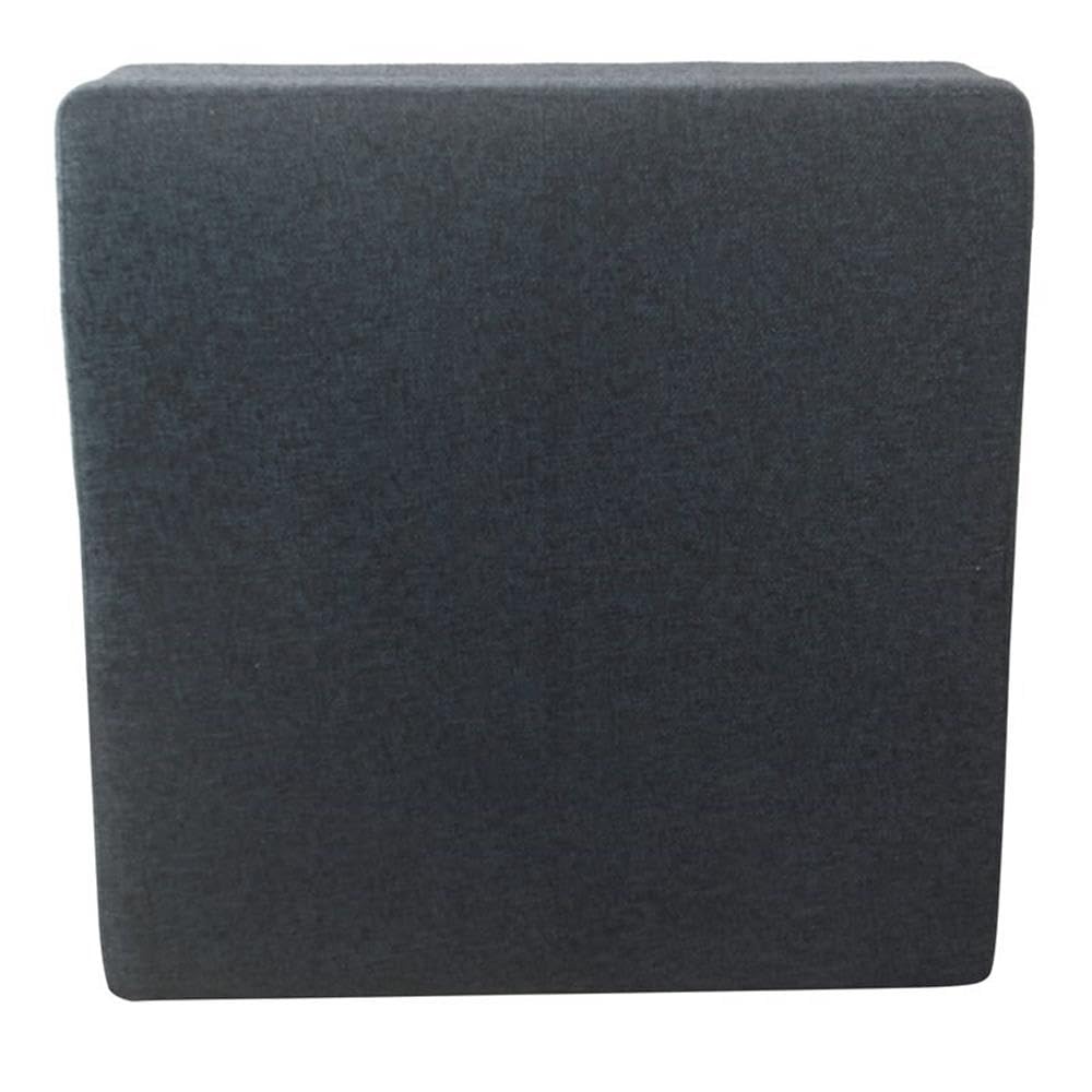 HomePop Home Decor | Luxury Square 32” Storage Ottoman with Lift Off Lid | Ottoman with Storage for Living Room & Bedroom, Navy HomePop