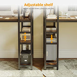 CubiCubi Computer Desk 47 inch with Storage Shelves Study Writing Table for Home Office,Modern Simple Style, Rustic Brown CubiCubi