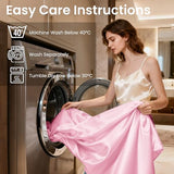 Love's cabin Twin XL Satin Sheet Sets - 3 Piece Pink Silky Bed Sheets with Deep Pockets, Luxury Silk Feel Satin Sheet Set Twin XL (1 Flat Sheet,1 Fitted Sheet,1 Pillow case) Love's cabin