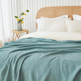 EMME Muslin Throw Blanket 100% Cotton Blankets for Couch Breathable Gauze All Season Soft and Lightweight Pre-Washed (Teal, 50"x70") EMME