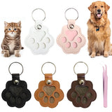 houlishu 5PCS Leather Paw Pet Hair Keepsake Keychain, Pet Memorial Gift for Dog & Cat Lovers