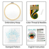 Louise Maelys Embroidery kit with Cat Plant Stamped for Starters, Cross Stitch Kits for Beginners Adults, Include Embroidery Cloth, Hoop,Needles,Instruction and Threads
