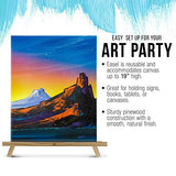 U.S. Art Supply 20" Large Natural Wood Display Stand A-Frame Artist Easel (Pack of 2) - Adjustable Wooden Tripod Tabletop Holder Stand for Canvas, Painting Party, Kids Crafts, Photos, Pictures, Signs U.S. Art Supply