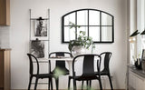 WAMIRRO Wide Window Pane Black Mirror,Farmhouse Arched Wall Mirror,Grid Mirror for Fireplace/Entryway/Hallway/Living Room,42“X28” (Black Wide mirror) WAMIRRO