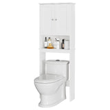 Meilocar Over The Toilet Storage Cabinet, Bathroom Storage Organizer Over Toilet, Space Saver W/Adjustable Shelf & Open Storage Shelf, White Meilocar