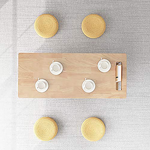 WoodShine Mid Century Modern Mini-Swing Wooden Coffee/Tea Table, Japanese Accent Floor Desk, Real Solid Wood Cafe Table with Storage for Home Living room,Office, Length of 47.25 inches,Natural WoodShine