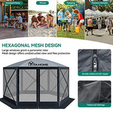 YITAHOME 12x12ft Camping Gazebo, Portable Pop Up Canopy Outdoor Screen Tent 6 Sided with Mesh Windows and Carry Bag for Camping, Picnic, Backyard Party Outside Activities, Gray YITAHOME
