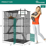 YITAHOME Large Cat Cage Indoor Enclosure Metal Wire 4-Tier Kennels DIY Cat Playpen Catio with Large Hammock for 1-3 Cats YITAHOME