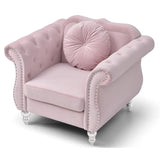 Home Square 2-Piece Furniture Set with Sofa and Chair in Pink Home Square