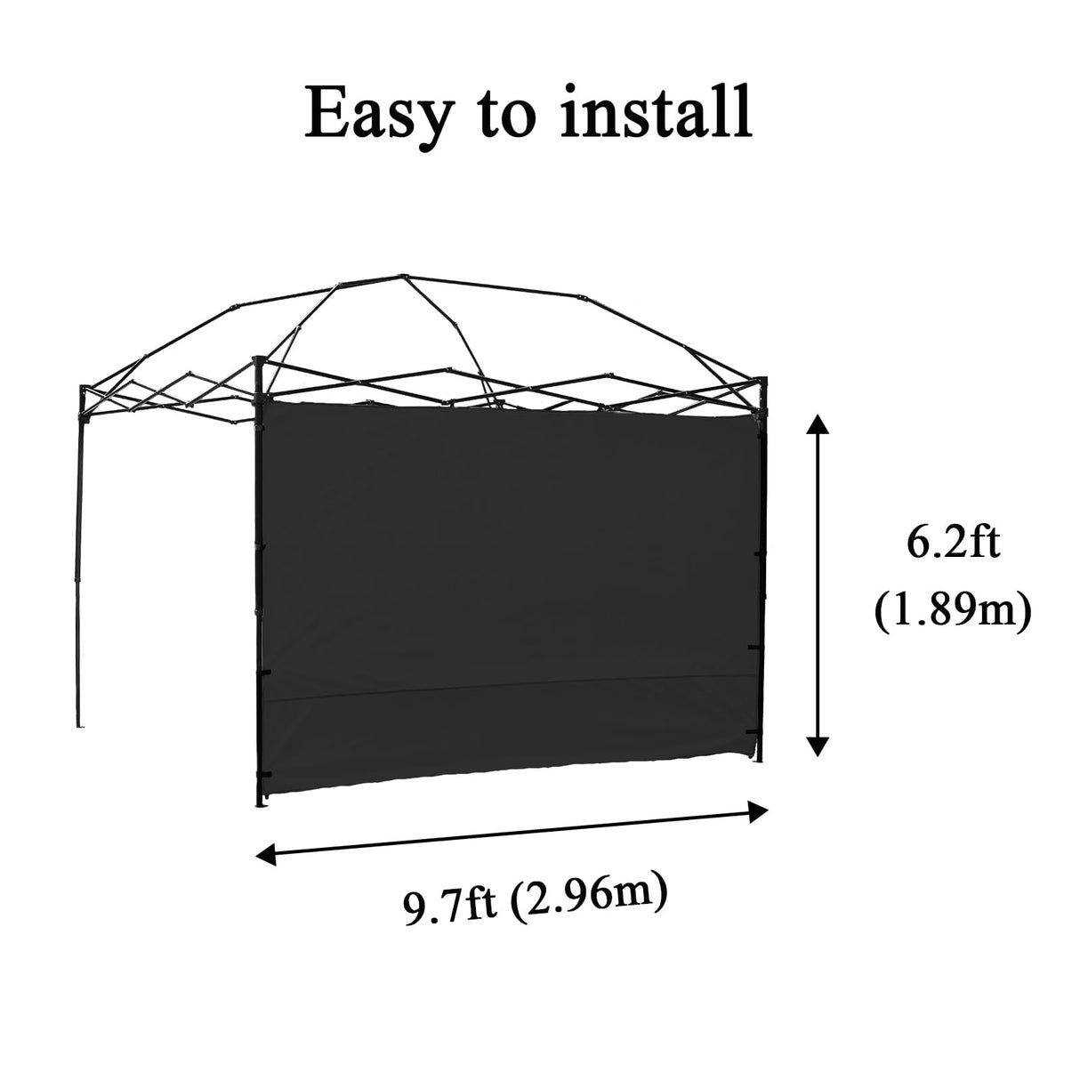 Canopy SunWall, 10x10ft Pop Up Canopy Sidewall for Instant Canopy Tent Gazebos, 1 Pack Sidewall Only Dark Senmortar