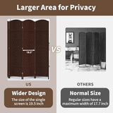 Duraspace 8 Panels Room Divider 6 FT Tall Weave Fiber Privacy Screen Freestanding Double Hinged Folding Screen Extra Wide Room Dividers for Patio Privacy (Brown) DURASPACE