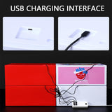 JNTKE 2 Packs LED Sneakers Boxes, Stackable Clear Shoe Display Cases, Plastic Shoe Storage Organizer for Closet, Magnetic Open Collection Storage Containers with Lids, White JNTKE