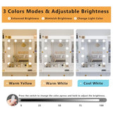 Wodeer Vanity Desk with Mirror and Lights, 43" White Makeup Vanity Set with 5 Drawers & Glass Cabinets, Makeup Tray, Power Outlet & Adjustable LED Lights, Dressing Table for Women & Girls Bedroom Wodeer