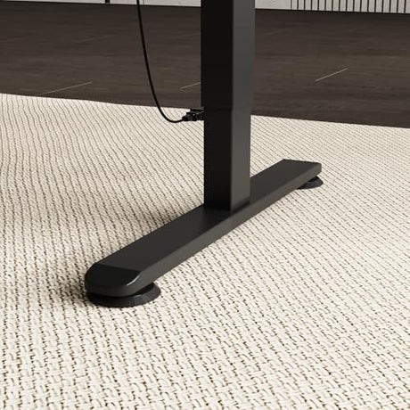 Hitow L Shaped Standing Desk Height Adjustable, 63" W Electric Sit Stand Desk with Drawers & Storage Cabinet, Reversible Home Office Table Corner Computer Workstation, Modern Black (29.1"-44" H) Hitow