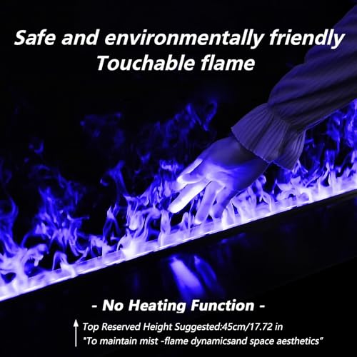 Water Vapor Fireplace Recessed Multicolour Realistic Atomized Flame, Electric Fireplace with Manual Water Control and Remote Control,with 5ft Power Cord,Size: L31.5 x W7.87x H8.27 in Mexhom