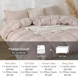 YHJWW Tan Gingham Duvet Cover Bedding Set Prewashed Extra Soft Comfy Breathable 3 Piece Brown Plaid Checkered Grid Vintage Comforter Cover Set Cute Aesthetic (Full 80"x90", No Comforter) YHJWW