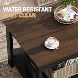YESHOMY Farmhouse Coffee Table, Coffee Tables for Living Room, Farmhouse Square Coffee Table with Storage, Couch Table, Small Tables for Small Spaces, Brown and Black YESHOMY