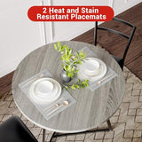 Garvee Dining Table Set for 2, Wooden Kitchen Table and Chairs of 2 with Upholstered Chairs, Round Kitchen Tables Set, 3 Piece Dining Room Table Sets for Small Space, Apartment, Rustic Gray Garvee