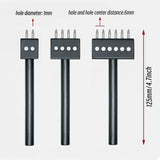 Leather Round Hole Punching Tool 3pcs Prong Punch Tool Set with 2/4/6 Prong Options for Precise Round Hole Punching DIY Leather Craft（6mm） RONGXINGSHENG