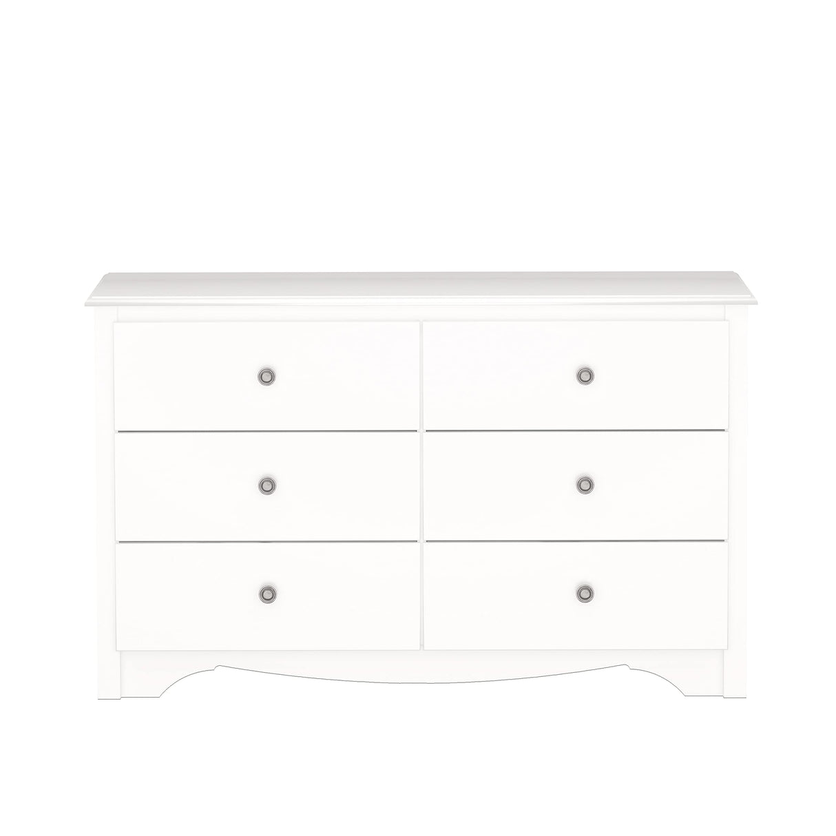 Prepac Sonoma 6 Drawer Dresser for Bedroom, Wide Chest of 6 Drawers, Bedroom Furniture, Ideal for Clothes Storage and Organization, 16"D x 48"W x 29"H, White Prepac