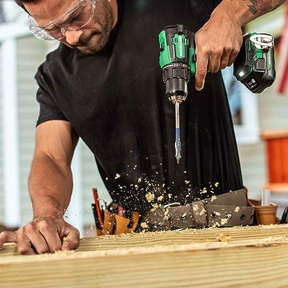 Metabo HPT 18V MultiVolt™ Cordless Driver Drill Kit | 620 in-lbs of Torque | Compact | Reactive Force Control | 22 + 1 Clutch Settings | LED Light | Belt Hook | Lifetime Tool Warranty | DS18D - WoodArtSupply