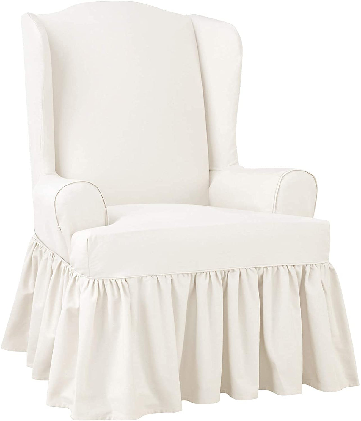 SureFit Essential Twill Parent Listing (Wing Chair, White) SureFit