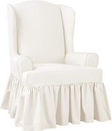 SureFit Essential Twill Parent Listing (Wing Chair, White) SureFit