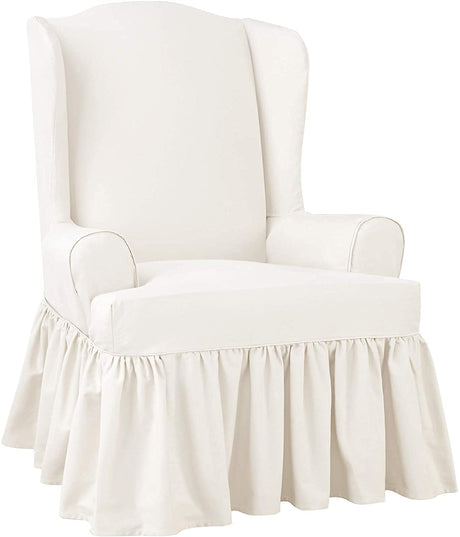 SureFit Essential Twill Parent Listing (Wing Chair, White) SureFit