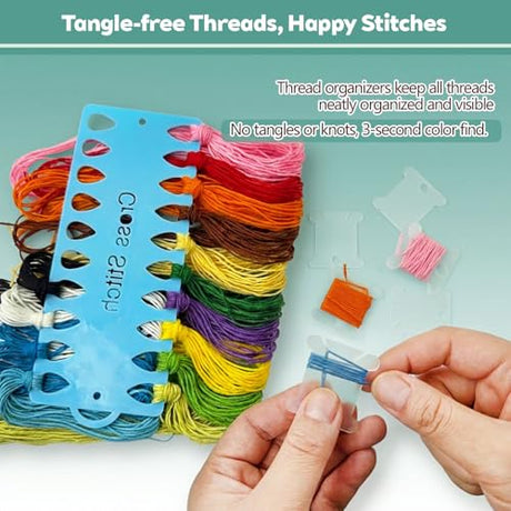 CLRDIVA First Embroidery Kit for Beginners: Pre-Printed Needlepoint Starter Kits with Complete Tools & Step-By-Step Videos Guide - Zero Stress to Learn 31 Stitches - Adults Relaxing DIY Craft Hobby CLRDIVA