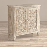 Jofran Inc. Global Archive Solid Mango Wood Hand Carved Accent Chest Jofran Inc.