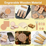 Vercleuim 134pcs Laser Engraving Blanks Kit, 28 Types Laser Engraving Supplies & Engraver Accessories with Basswood, PU Leather, Metal, Acrylic, Fabric for Laser Cutter Engraver vercleuim