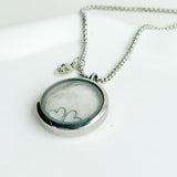 Lifelisa Dog Fur Hair Keepsake Necklace, Ashes Memory Urn with Charm, Glass Circle Memorial Pendant Necklace, Pet Cremation Memorial Jewelry for Women Men, Vial Necklace for Ashes Lifelisa