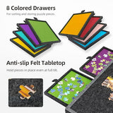 Becko US 2000 Piece Foldable & Tilting Puzzle Board with 8 Drawers & Cover, Lightweight & Portable Puzzle Table with Built-in Stands for Angle Adjustments, for 2000 1500 1000 Pieces Jigsaw Puzzles Becko US