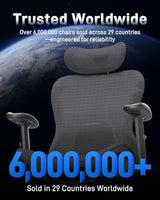 amseatec Ergonomic Office Desk Chair, Comfortable Computer Gaming Chair, Breathable Mesh Back & Seat, Adjustable Armrest & Headrest, Lumbar Support, Butterfly Design for Home Office (Black) amseatec
