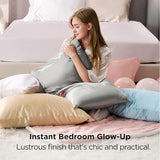 Bedsure Satin Pillowcases, Similar to Silk Pillow Cases Queen Size Set of 2, Cooling Pillow Case for Sleeping Women with Envelope Closure, Gifts for Women Men, Beige, 20x30 Inches, 2pcs Bedsure