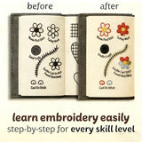 New DIY Embroidery Stitch Book Kit,86-Piece Sewing Tool Set,with 106 Illustrated Stitches,Step-by-Step Tutorials,Perfect Gift for Craft Lovers & Cross Stitch Enthusiasts
