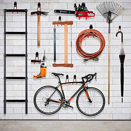 TORACK Garage Hooks Heavy Duty, 15 Pack Wall Mount Steel Utility Hooks&Hangers, Anti-Slip Rubber Coated, Garage Storage Organizer for Garden Tools, Power Tools, Ladders, Brooms, Bikes, Bulk Items TORACK