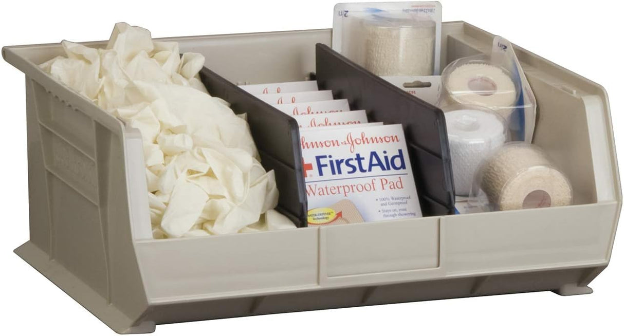 Akro-Mils 30250 AkroBins Plastic Storage Bins, Space-Saving Stackable Bins for Garage, Pantry, Craft Organization, 15" x 16" x 7", Clear, 6-Pack Akro-Mils