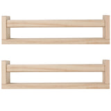 JORIKCHUO Nursery Book Shelves, Set of 2 Wood Floating Book Shelves for Kids Room, Kitchen Spice Rack, or Rustic Wall Mounted Shelves for Farmhouse Bathroom Décor (Natural Wood) JORIKCHUO