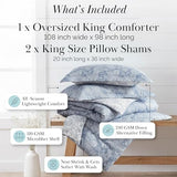 Southshore Fine Living, Inc. Oversized King Comforter Bed Set, Down Alternative Paisley Bedspread, Reversible Bedding Sets, California King Sized Comforter & Matching Shams, Blue/White Southshore Fine Living, Inc.