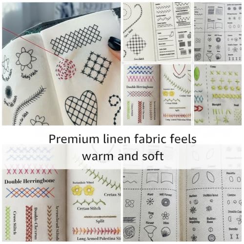 2026New Portable Embroidery Stitch Book Kit,embroidery sampler practice book diy Embroidery for beginners with instructions Gift for Easter All-Scenario Stitch Guide for Adults & Craft Lovers (1 Set)