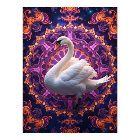 TZTTZT Majestic Swan Kaleidoscope Pattern Diamond Art Kits for Adults, 5d DIY Full Drill Diamond Painting Kits for Adults Beginners, 12x16 in Diamond Painting Kit for Wall Home Decor(No Frame) TZTTZT