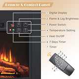 Efiretric® Adam Electric Fireplace Insert with Front Trim Kit, 23" W x 17" H (EF447) with Front Trim Kit, 1500W Heater, Remote Control and Timer EFIRETRIC