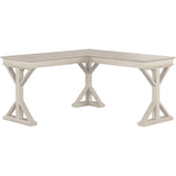 Bush Furniture Homestead Farmhouse L Shaped Desk, 60W, Linen White Oak Bush Business Furniture