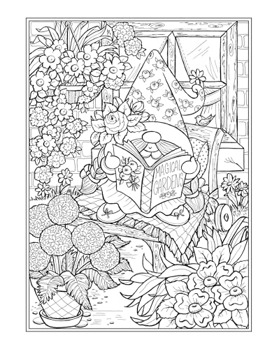 Creative Haven Garden Gnomes Coloring Book (Adult Coloring Books: Fantasy) WoodArtSupply