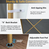 Loomie Gold & White Triple Wide Bookshelf with 13 Open Shelves - Modern Etagere Bookcase for Any Room Loomie