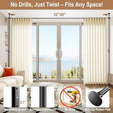 Seamless Room Divider Curtain Rod - No Drilling Space Partition Adjustable Privacy Separator 4-10ft(H) 32-80inch(W) Heavy Duty Temporary Wall Divider Floor to Ceiling Tension Rod, Black SIBRAD