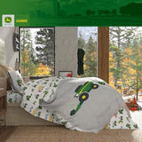 Franco Kids John Deere Farm Equipment Bedding 5 Piece Super Soft Comforter and Sheet Set, Full, (Officially Licensed Product) Franco