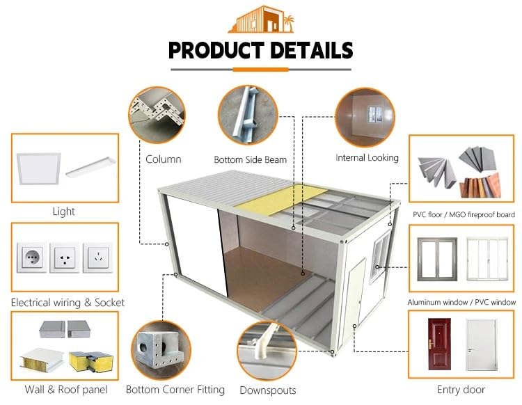 Prefabricated 15ft x 20ft Expandable Tiny House, 2 Bedrooms, 1 Bathroom, Kitchen, 10ft Living Room